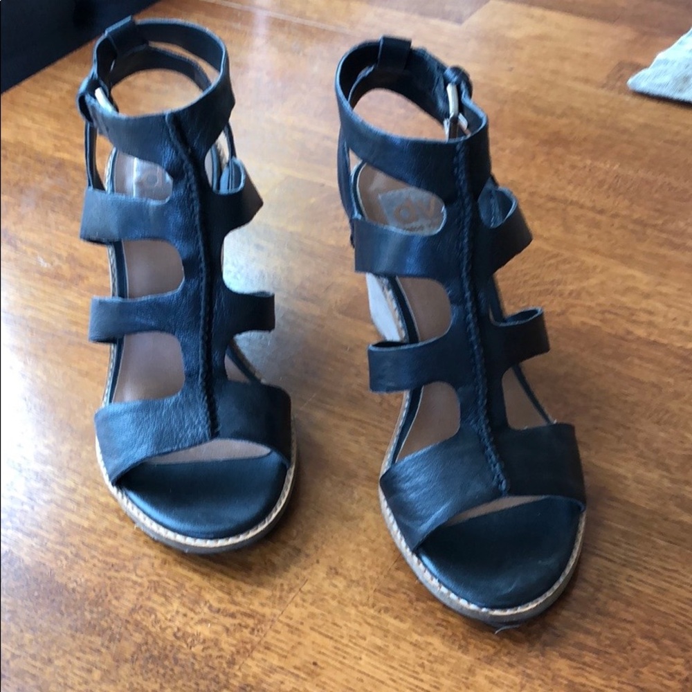 Dolce vita leather platform wedge sandals